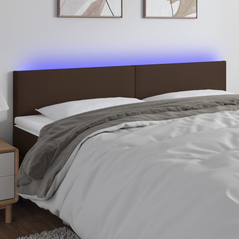 vidaXL LED Kopfteil Braun 180x5x78/88 cm Kunstleder vidaXL LED Kopfteil Braun 180x5x78/88 cm Kunstleder