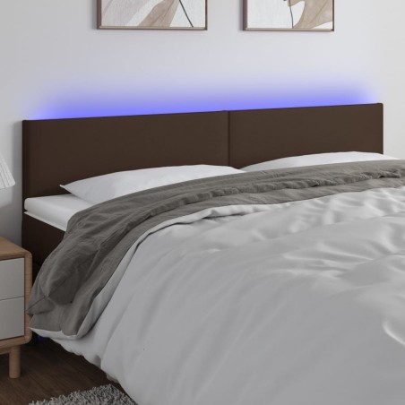 vidaXL LED Kopfteil Braun 180x5x78/88 cm Kunstleder