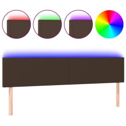 vidaXL LED Kopfteil Braun 180x5x78/88 cm Kunstleder