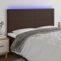 vidaXL LED Kopfteil Braun 180x5x118/128 cm Kunstleder vidaXL LED Kopfteil Braun 180x5x118/128 cm Kunstleder