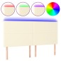 vidaXL LED Kopfteil Creme 200x5x118/128 cm Kunstleder
