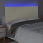 vidaXL LED Kopfteil Creme 200x5x118/128 cm Kunstleder