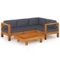 vidaXL 5-tlg. Garten-Lounge-Set mit Dunkelgrauen Auflagen Akazienholz vidaXL 5-tlg. Garten-Lounge-Set mit Dunkelgrauen Auflagen Akazienholz