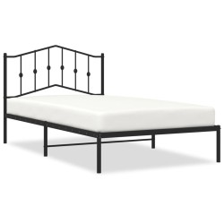vidaXL Bettgestell mit Kopfteil Metall Schwarz 107x203 cm