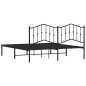 vidaXL Bettgestell mit Kopfteil Metall Schwarz 180x200 cm vidaXL Bettgestell mit Kopfteil Metall Schwarz 180x200 cm