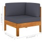 vidaXL 5-tlg. Garten-Lounge-Set mit Dunkelgrauen Auflagen Akazienholz vidaXL 5-tlg. Garten-Lounge-Set mit Dunkelgrauen Auflagen Akazienholz