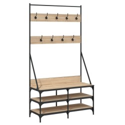 vidaXL Kleiderständer mit Schuhablage Sonoma-Eiche 100x40x184 cm
