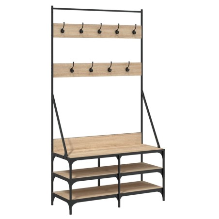vidaXL Kleiderständer mit Schuhablage Sonoma-Eiche 100x40x184 cm