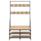 vidaXL Kleiderständer mit Schuhablage Sonoma-Eiche 100x40x184 cm vidaXL Kleiderständer mit Schuhablage Sonoma-Eiche 100x40x184 cm