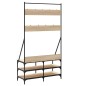 vidaXL Kleiderständer mit Schuhablage Sonoma-Eiche 100x40x184 cm vidaXL Kleiderständer mit Schuhablage Sonoma-Eiche 100x40x184 cm