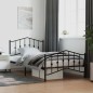 vidaXL Bettgestell mit Kopf- und Fußteil Metall Schwarz 107x203 cm vidaXL Bettgestell mit Kopf- und Fußteil Metall Schwarz 107x203 cm
