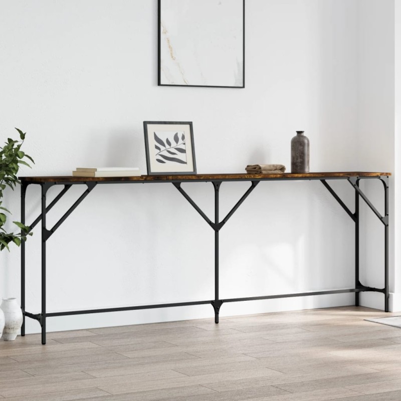 vidaXL Konsolentisch Räuchereiche 200x29x75 cm Holzwerkstoff vidaXL Konsolentisch Räuchereiche 200x29x75 cm Holzwerkstoff