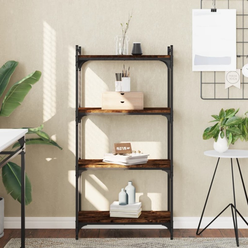 vidaXL Bücherregal 4 Böden Räuchereiche 60x30x120 cm Holzwerkstoff vidaXL Bücherregal 4 Böden Räuchereiche 60x30x120 cm Holzwerkstoff