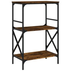 vidaXL Bücherregal 3 Böden Räuchereiche 59x35x90,5 cm Holzwerkstoff