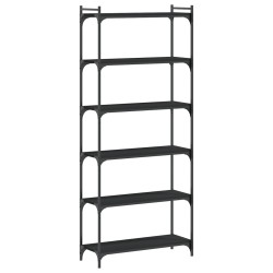 vidaXL Bücherregal 6 Böden Schwarz 80x30x188 cm Holzwerkstoff