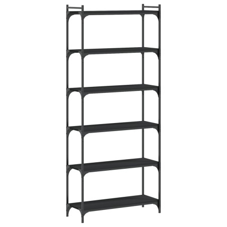 vidaXL Bücherregal 6 Böden Schwarz 80x30x188 cm Holzwerkstoff