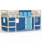 vidaXL Kinderhochbett mit Vorhängen Blau 80x200 cm Massivholz Kiefer vidaXL Kinderhochbett mit Vorhängen Blau 80x200 cm Massivholz Kiefer
