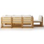 9-tlg. Garten-Lounge-Set mit Auflagen Creme Massivholz Akazie 9-tlg. Garten-Lounge-Set mit Auflagen Creme Massivholz Akazie