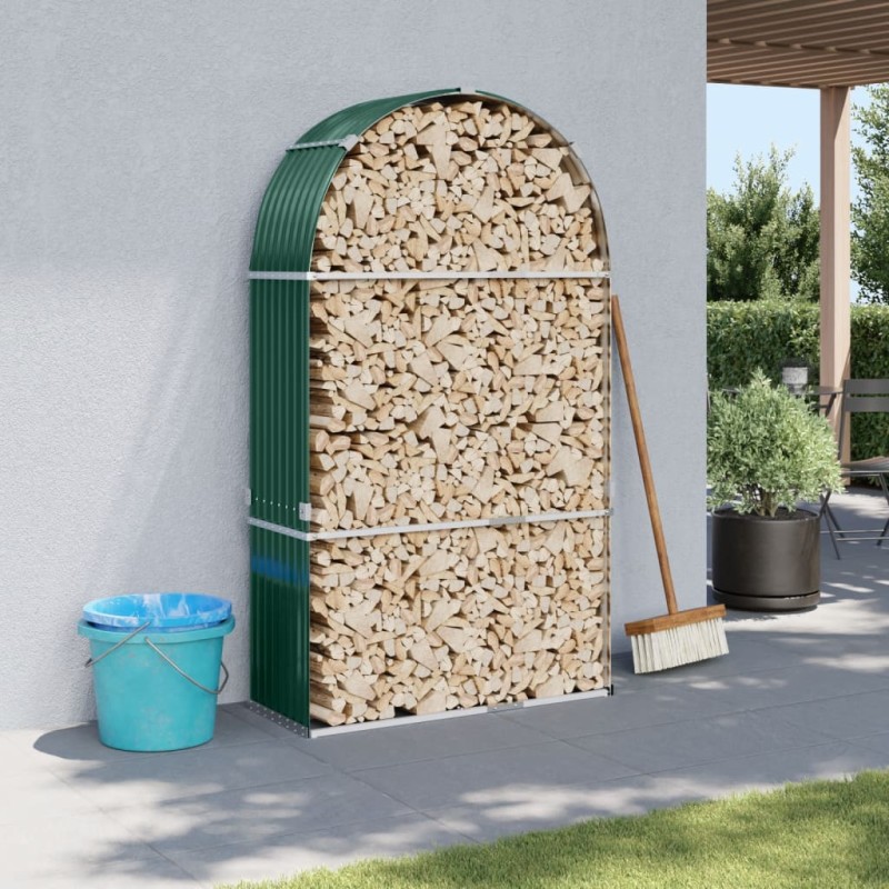 vidaXL Kaminholzunterstand Grün 120x45x210 cm Verzinkter Stahl vidaXL Kaminholzunterstand Grün 120x45x210 cm Verzinkter Stahl