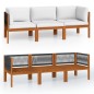 3-Sitzer-Gartensofa mit Kissen Massivholz Akazie 3-Sitzer-Gartensofa mit Kissen Massivholz Akazie