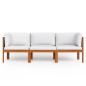 3-Sitzer-Gartensofa mit Kissen Massivholz Akazie 3-Sitzer-Gartensofa mit Kissen Massivholz Akazie
