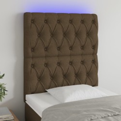 vidaXL LED Kopfteil Dunkelbraun 80x7x118/128 cm Stoff