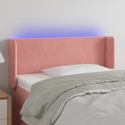 vidaXL LED Kopfteil Rosa 93x16x78/88 cm Samt