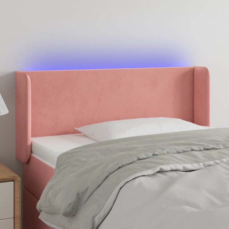 vidaXL LED Kopfteil Rosa 93x16x78/88 cm Samt vidaXL LED Kopfteil Rosa 93x16x78/88 cm Samt