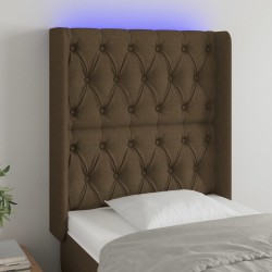 vidaXL LED Kopfteil Dunkelbraun 83x16x118/128 cm Stoff