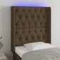 vidaXL LED Kopfteil Dunkelbraun 83x16x118/128 cm Stoff vidaXL LED Kopfteil Dunkelbraun 83x16x118/128 cm Stoff