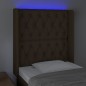 vidaXL LED Kopfteil Dunkelbraun 83x16x118/128 cm Stoff vidaXL LED Kopfteil Dunkelbraun 83x16x118/128 cm Stoff
