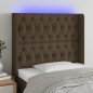 vidaXL LED Kopfteil Dunkelbraun 103x16x118/128 cm Stoff