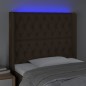 vidaXL LED Kopfteil Dunkelbraun 103x16x118/128 cm Stoff