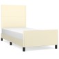 vidaXL Bettgestell mit Kopfteil Creme 90x190 cm Kunstleder vidaXL Bettgestell mit Kopfteil Creme 90x190 cm Kunstleder