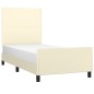 vidaXL Bettgestell mit Kopfteil Creme 90x190 cm Kunstleder vidaXL Bettgestell mit Kopfteil Creme 90x190 cm Kunstleder