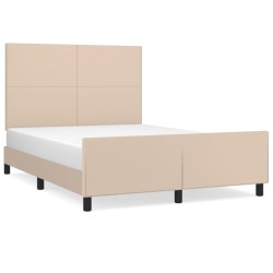 vidaXL Bettgestell mit Kopfteil Cappuccino-Braun 140x200 cm Kunstleder