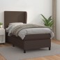 vidaXL Boxspringbett mit Matratze Braun 90x200 cm Kunstleder vidaXL Boxspringbett mit Matratze Braun 90x200 cm Kunstleder