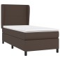 vidaXL Boxspringbett mit Matratze Braun 90x200 cm Kunstleder vidaXL Boxspringbett mit Matratze Braun 90x200 cm Kunstleder