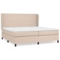 vidaXL Boxspringbett Matratze Cappuccino-Braun 200x200cm Kunstleder vidaXL Boxspringbett Matratze Cappuccino-Braun 200x200cm Kunstleder