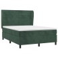 vidaXL Boxspringbett mit Matratze Dunkelgrün 140x200 cm Samt vidaXL Boxspringbett mit Matratze Dunkelgrün 140x200 cm Samt