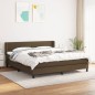 vidaXL Boxspringbett mit Matratze Dunkelbraun 160x200 cm Stoff vidaXL Boxspringbett mit Matratze Dunkelbraun 160x200 cm Stoff