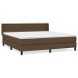 vidaXL Boxspringbett mit Matratze Dunkelbraun 160x200 cm Stoff vidaXL Boxspringbett mit Matratze Dunkelbraun 160x200 cm Stoff