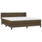 vidaXL Boxspringbett mit Matratze Dunkelbraun 160x200 cm Stoff vidaXL Boxspringbett mit Matratze Dunkelbraun 160x200 cm Stoff