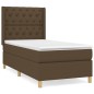 vidaXL Boxspringbett mit Matratze Dunkelbraun 80x200 cm Stoff vidaXL Boxspringbett mit Matratze Dunkelbraun 80x200 cm Stoff