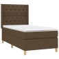 vidaXL Boxspringbett mit Matratze Dunkelbraun 80x200 cm Stoff vidaXL Boxspringbett mit Matratze Dunkelbraun 80x200 cm Stoff
