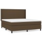 vidaXL Boxspringbett mit Matratze Dunkelbraun 160x200 cm Stoff vidaXL Boxspringbett mit Matratze Dunkelbraun 160x200 cm Stoff