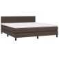 vidaXL Boxspringbett mit Matratze & LED Braun 180x200 cm Kunstleder vidaXL Boxspringbett mit Matratze & LED Braun 180x200 cm Kunstleder