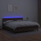 vidaXL Boxspringbett mit Matratze & LED Braun 180x200 cm Kunstleder vidaXL Boxspringbett mit Matratze & LED Braun 180x200 cm Kunstleder