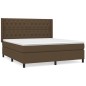 vidaXL Boxspringbett mit Matratze Dunkelbraun 160x200 cm Stoff vidaXL Boxspringbett mit Matratze Dunkelbraun 160x200 cm Stoff