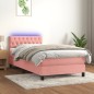 vidaXL Boxspringbett mit Matratze & LED Rosa 90x190 cm Samt vidaXL Boxspringbett mit Matratze & LED Rosa 90x190 cm Samt